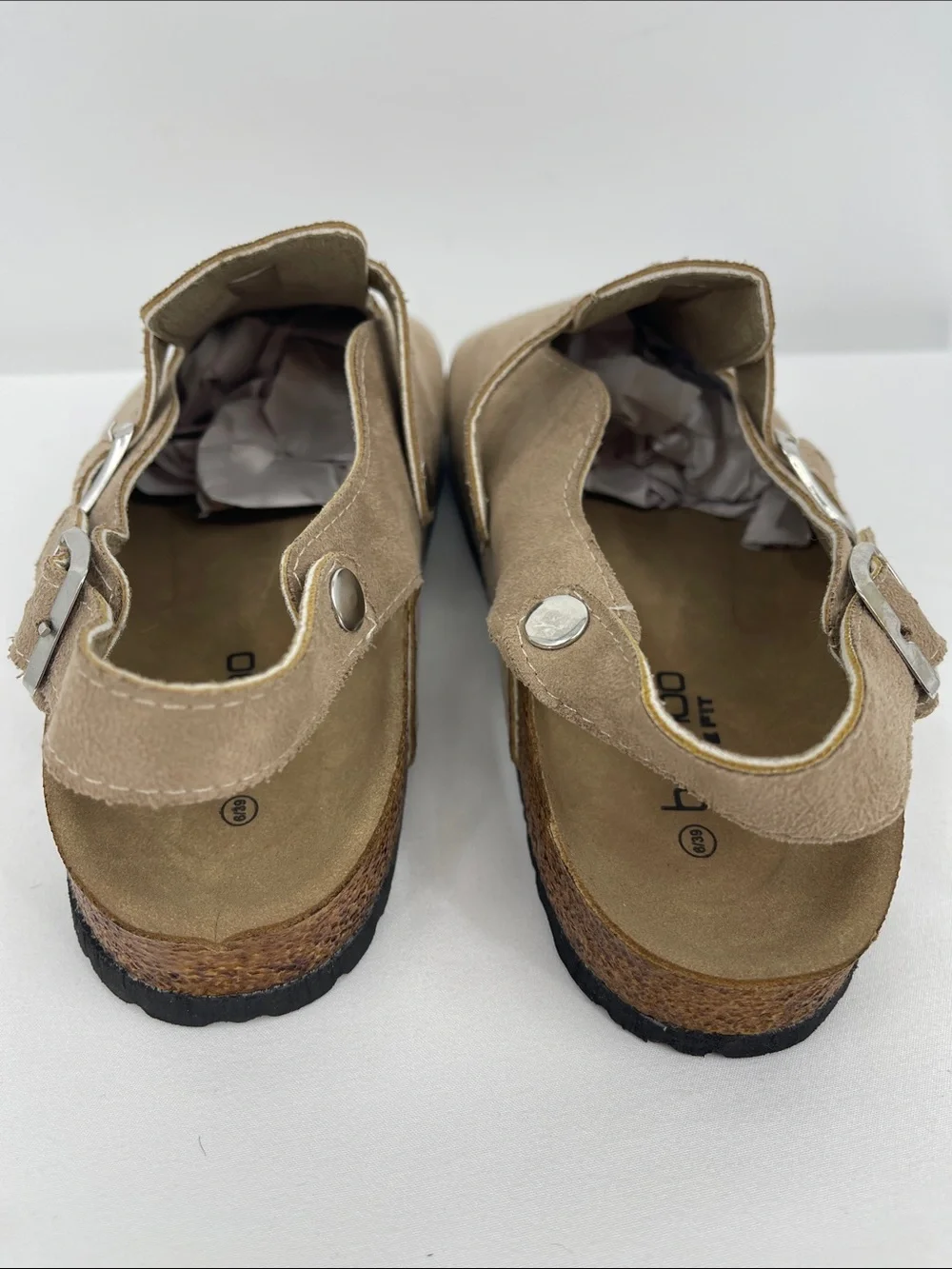 Boohoo Taupe Suede Men’s Slip-On Clog Loafers UNISEX 39 NWOT